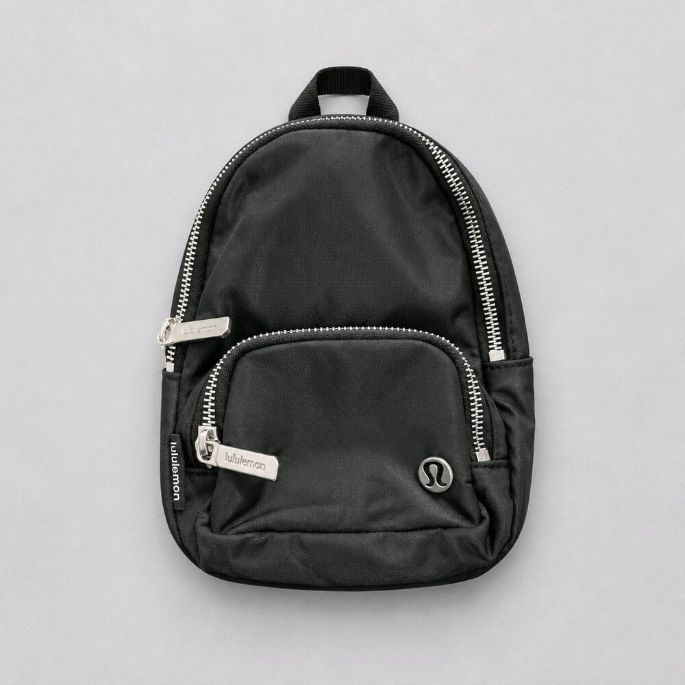 lululemon Everywhere Small Sling Bag Black with Silver Zippers